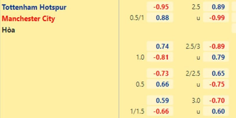 Nhận định bóng đá Tottenham và Man City ngày 01/02/2026 23:30 kèo Á